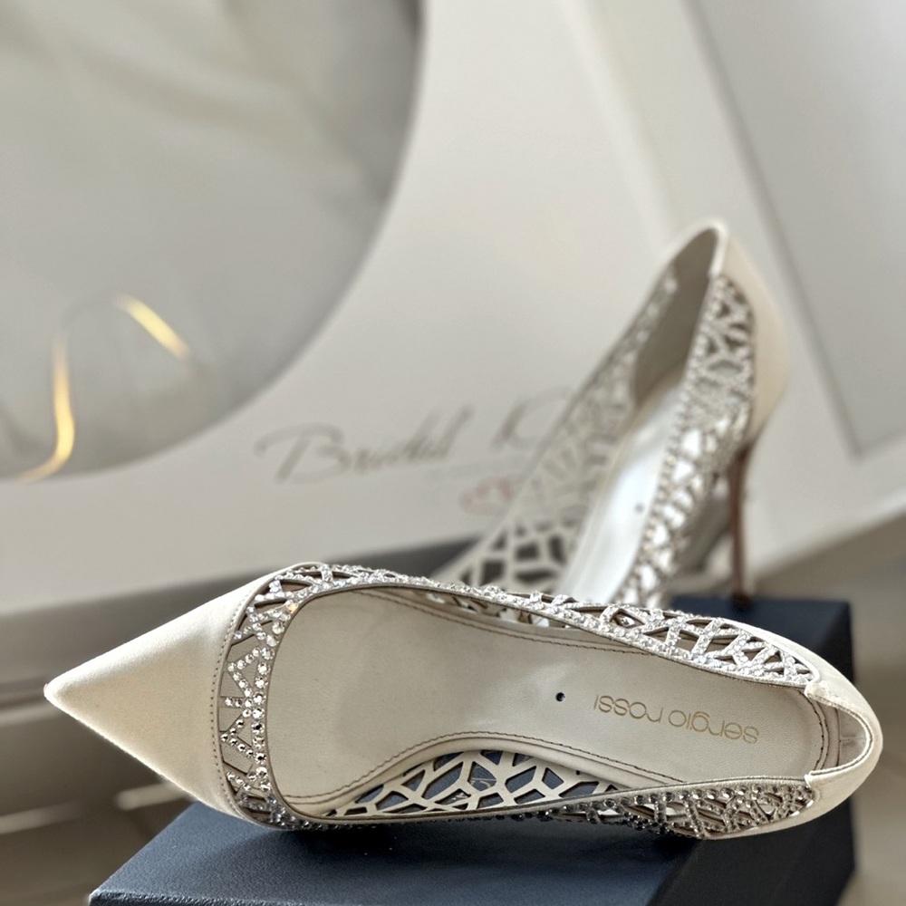 Sergio Rossi, wedding, white, 6.5, - Picture 1 of 7